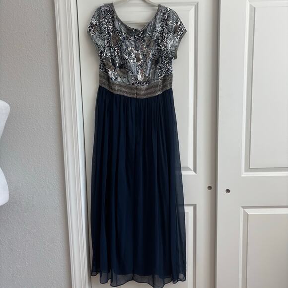 Adrianna Papell Women’s Beaded Gown 16 Mother of the Bride Groom Formal - Picture 7 of 14